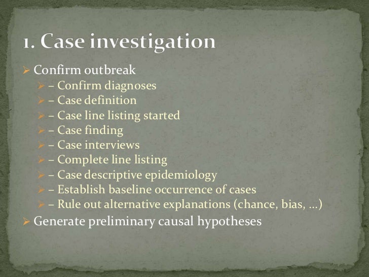 Outbreak Investigation