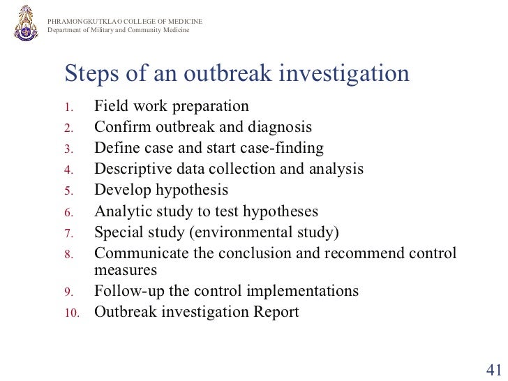 Outbreak Investigation Outbreak Investigation
