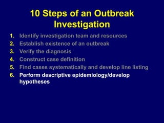 Outbreak investigation steps | PDF