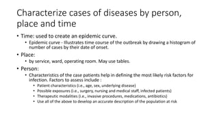 A simulated outbreak – Case Scenarios 