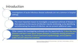 A simulated outbreak – Case Scenarios 