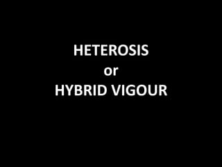 HETEROSIS
or
HYBRID VIGOUR
 