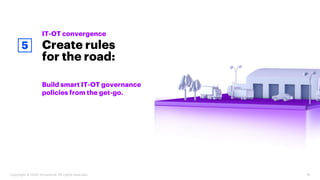 Copyright © 2020 Accenture. All rights reserved. 16
Build smart IT-OT governance
policies from the get-go.
Create rules
fo...