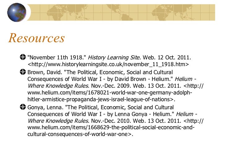 outcome of world war i outcome of world war 1