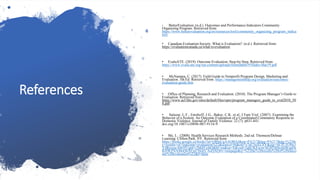 Outcomes evaluation for community organization | PDF