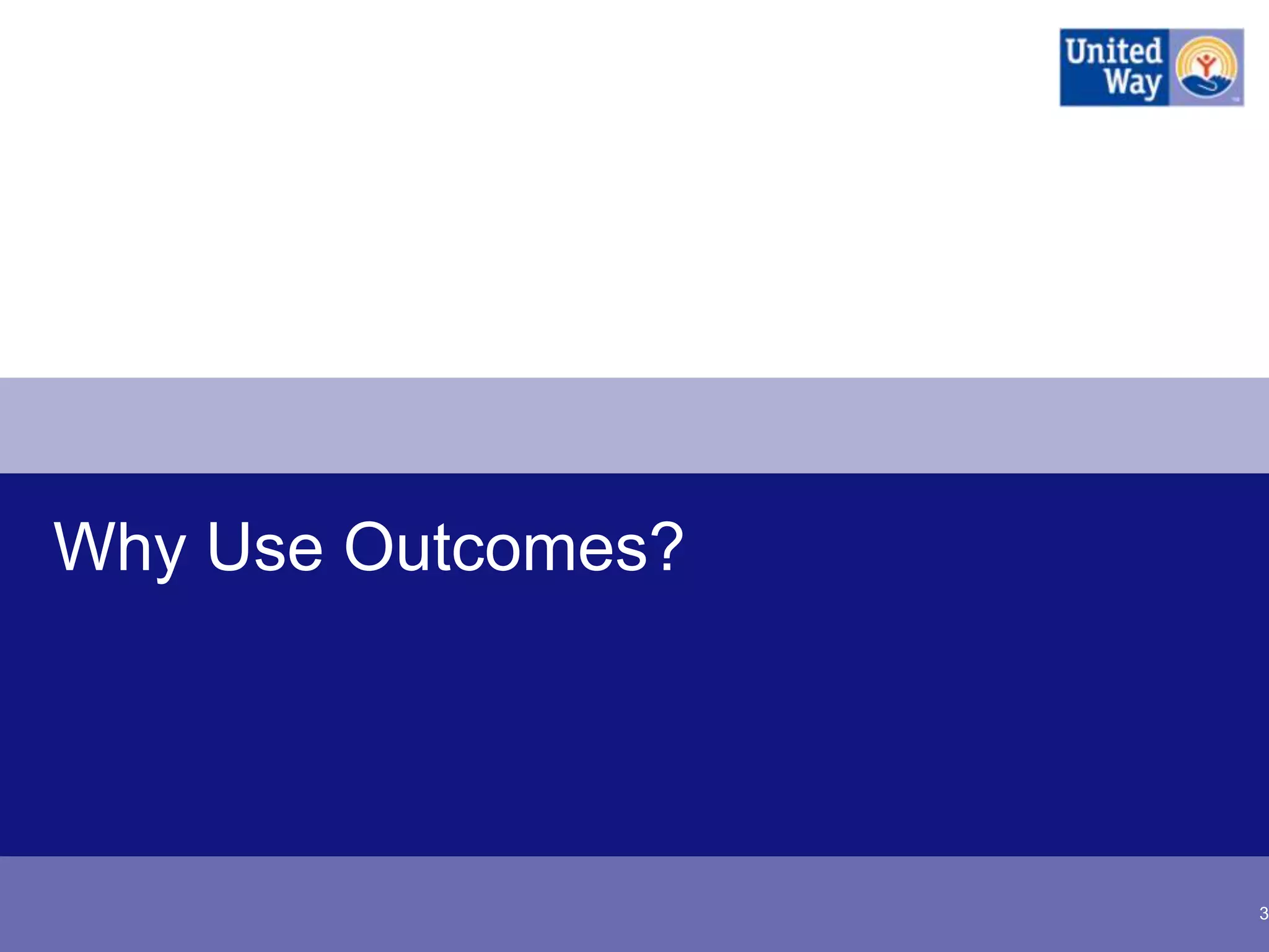 Why Use Outcomes?




                    3
 