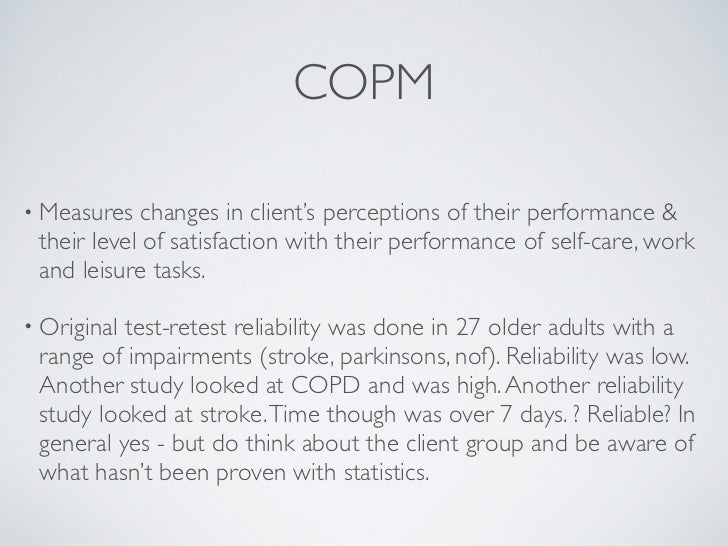 Outcomes in Occupational Therapy (& Assistive Technology)