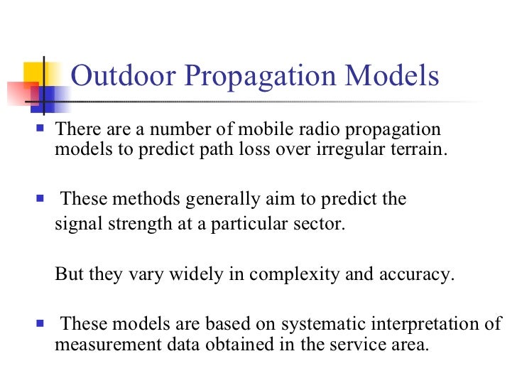 Outdoor indoor Propagation