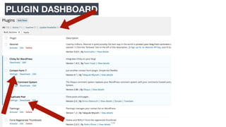 104
PLUGIN DASHBOARD
 