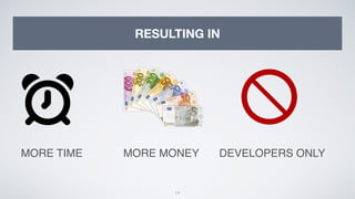 14
MORE TIME MORE MONEY DEVELOPERS ONLY
RESULTING IN
 