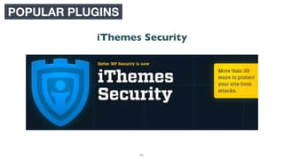86
POPULAR PLUGINS
iThemes Security
 