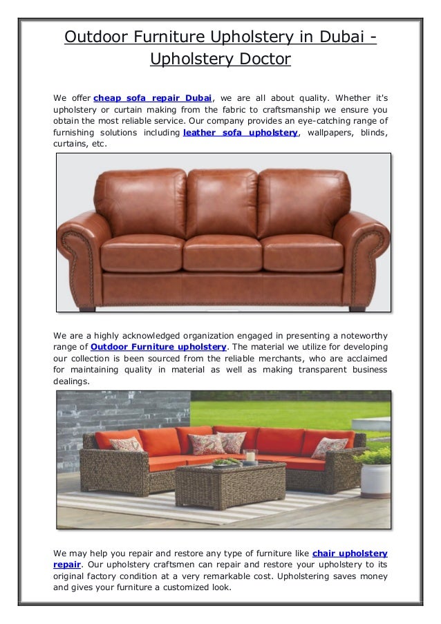 Outdoor Furniture Upholstery in Dubai Upholstery Doctor