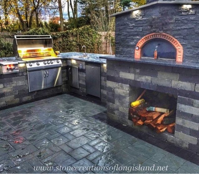 Outdoor Kitchen With Pizza Oven Deer Park Ny 11729