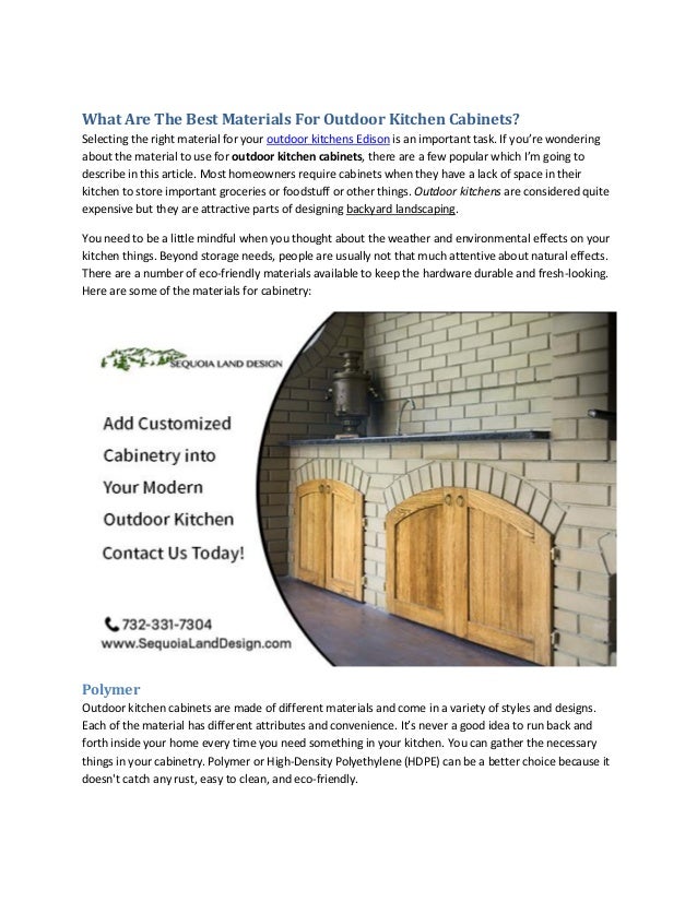 What Are The Best Materials For Outdoor Kitchen