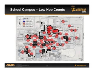 CONFIDENTIAL
© Copyright 2013. Aruba Networks, Inc.
All rights reserved 24 #airheadsconf
School Campus = Low Hop Counts
 