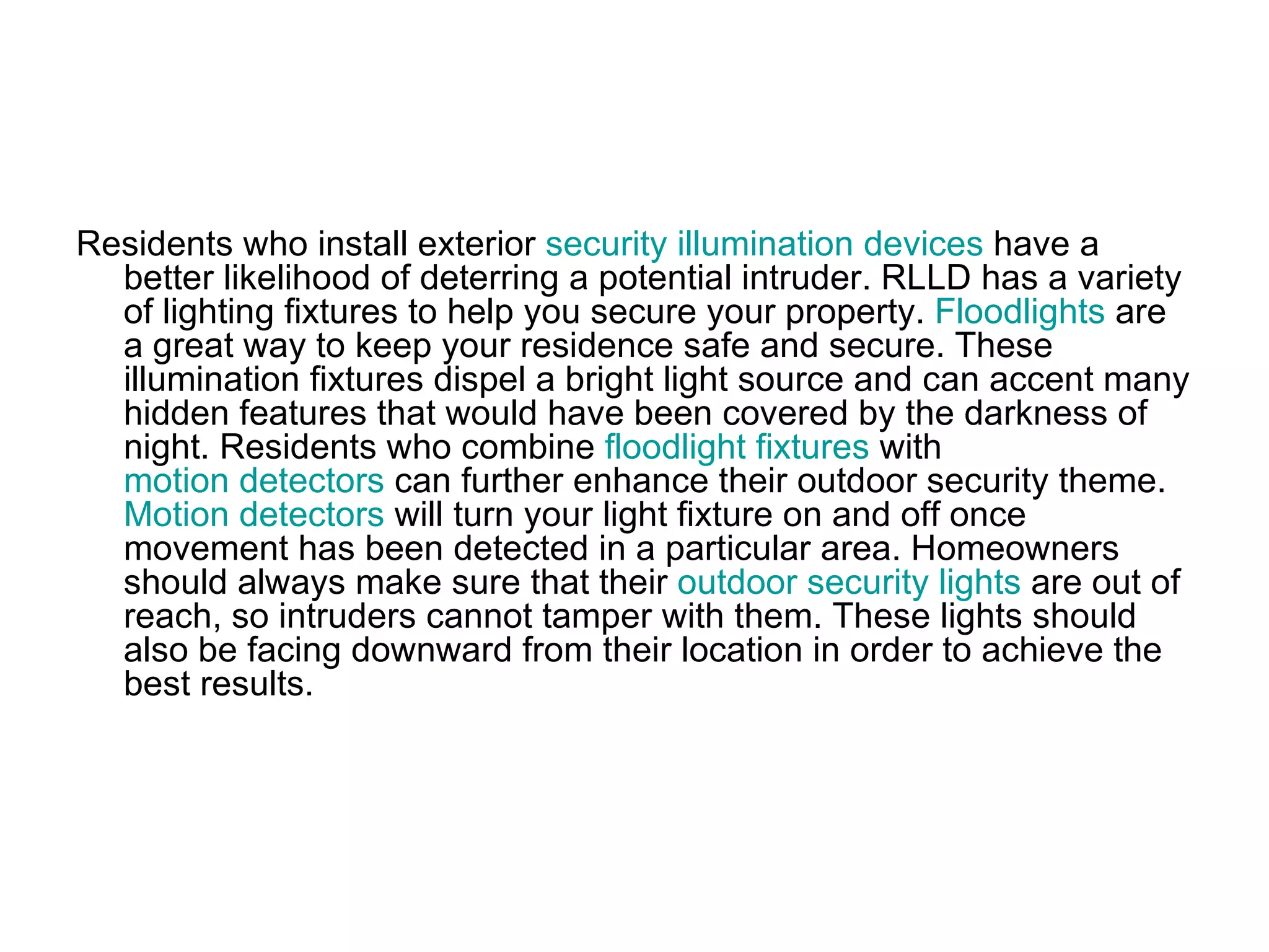 Outdoor security lighting | PPT