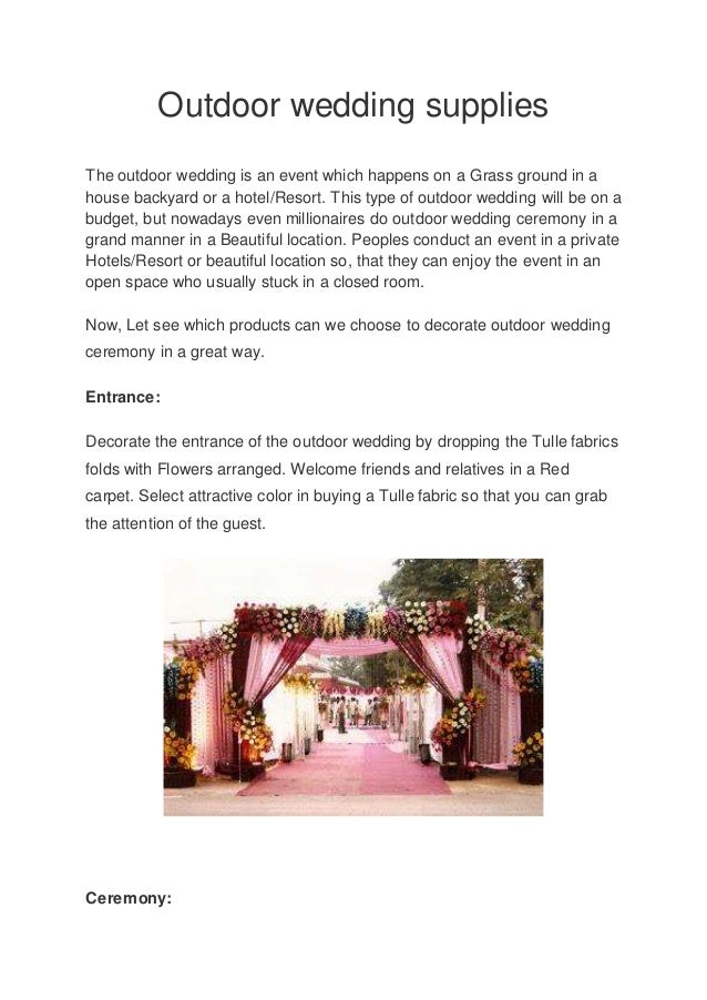Outdoor Wedding Supplies Fuzzyfabric Com