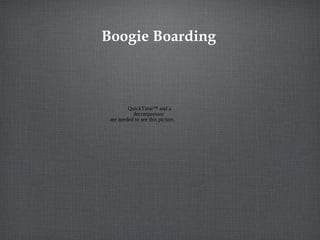 Boogie Boarding

QuickTime™ and a
decompressor
are needed to see this picture.

 