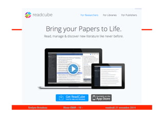 Evelyne Broudoux Dicen-CNAM - 10 - vendredi 21 novembre 2014 
 