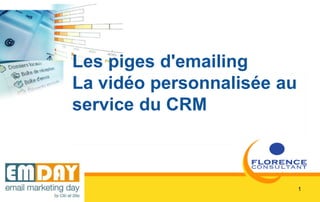 1
Les piges d'emailing
La vidéo personnalisée au
service du CRM
 