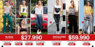 A.
D.
D E S D E D E S D E
B.
C.
D.
A. B. C.
AHORA
$59.990
AHORA
$27.990
AHORA
$14.990
AHORA
$59.990
AHORA
$69.990
AHORA
$59.990
AHORA
$59.990
A.Ref. 181506 Jeans en denim stretch
Color: verde otoño Tallas: 12
ANTES: $89.990
B. Ref. 171528 Blusa en
Viscosa Flame Color: Único
Tallas: S ANTES: $49.990
C. Ref. 171532 Top en lycra Color:
Negro Tallas: XS-S-M
Tallas: 8 ANTES: $24.990
D. Ref. 131610 Pantalón Jogger en
denim liviano Color: Único
Tallas: 8-10-12 ANTES: $89.990
A. Ref. 181603 Jean en denim stretch
Color: Único Tallas: 8-10-12-14
Tallas: 8 ANTES: $99.990
B. Ref. 131202 Pantalón en crepe
Color: negro Tallas: 8-10
ANTES: $89.990
C. Ref. 332102 Pantalón en drill
Color: Unico Tallas: 8
ANTES: $89.990
ebba.com.coVenta por catálogo52 53
 