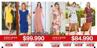 D E S D E D E S D E
AHORA
$99.990
A. Ref. 325203 Vestido camisero tipo cargo
en tencel Color: Amarillo Tallas: S-L-XL
ANTES $149.990
AHORA
$99.990
C. Ref. 325104 Vesitdo en Rayón
estampado Color: Único Tallas: S
ANTES 149.990
AHORA
$119.990
B. Ref. 427202 Vestido en lino (100% natu-
ral) y guipiure Color: Azul Klein
Tallas: M-L-XL ANTES $169.990
AHORA
$84.990
A. Ref. 325202 Vestido espalda
anudada en scuba creppé liviana con
estampación (forrado) Color: Unico
Tallas: M-L ANTES $119.990
AHORA
$89.990
C. Ref. 305207 Calzado sandalia Co-
lor: Rojo satín Tallas: 35-37-38-39-40
Tacón: 8,5 cms ANTES $129.990
AHORA
$99.990
D. Ref. 325207 Vestido boho con
puntera en borla, Color: Unico Tallas:
XS-S-XL ANTES $149.990
AHORA
$124.990
B. Ref. 325201 Vestido romántico
en rayón hindú bordado Color: Uni-
co Tallas: XL ANTES $179.990
A.
B.
C.
A.
B.
C.
D.
ebba.com.coVenta por catálogo132 133
 