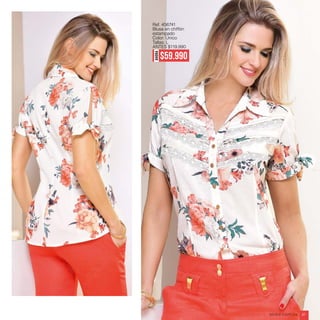 Ref. 456741
Blusa en chiffón
estampado
Color: Único
Tallas: L
ANTES $119.990
AHORA
$59.990
ebba.com.co 47
 