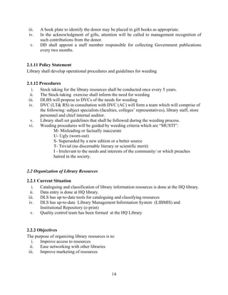 Library policy and operational procedure | PDF