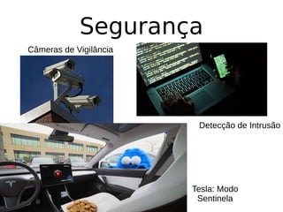 Segurança
Câmeras de Vigilância
Detecção de Intrusão
Tesla: Modo
Sentinela
 