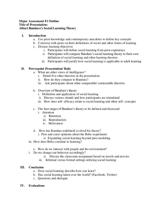 outline on bandura social learning theory definition