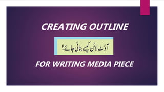 How to create Outline for writing - Urdu | PPTX