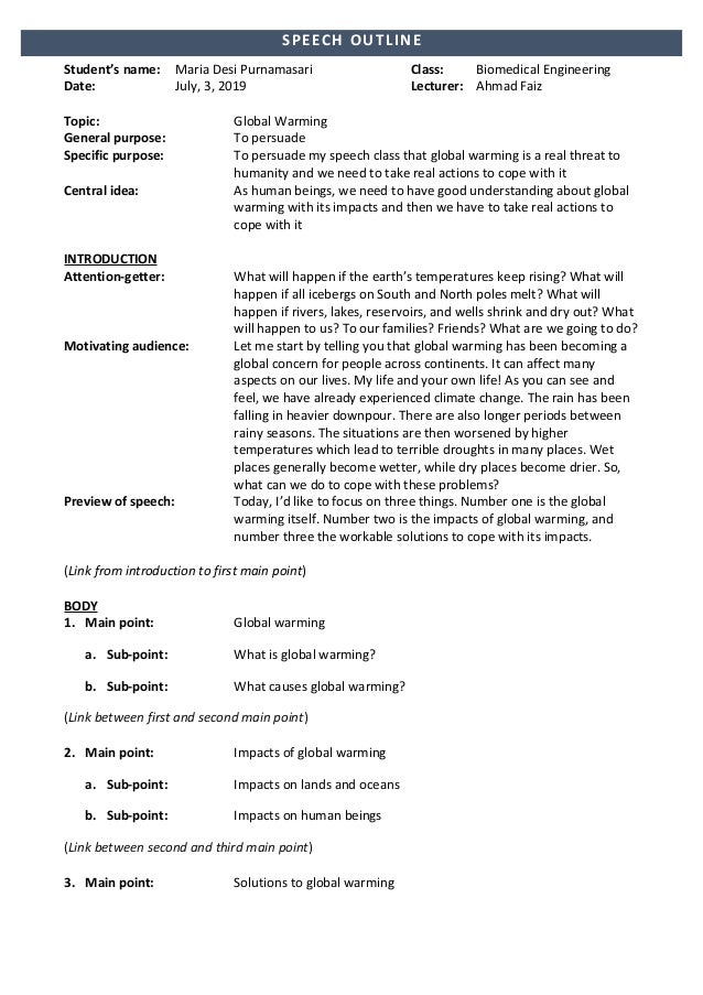 Speech Outline
