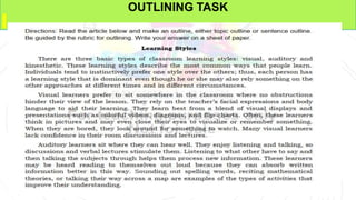 OUTLINING TASK
 