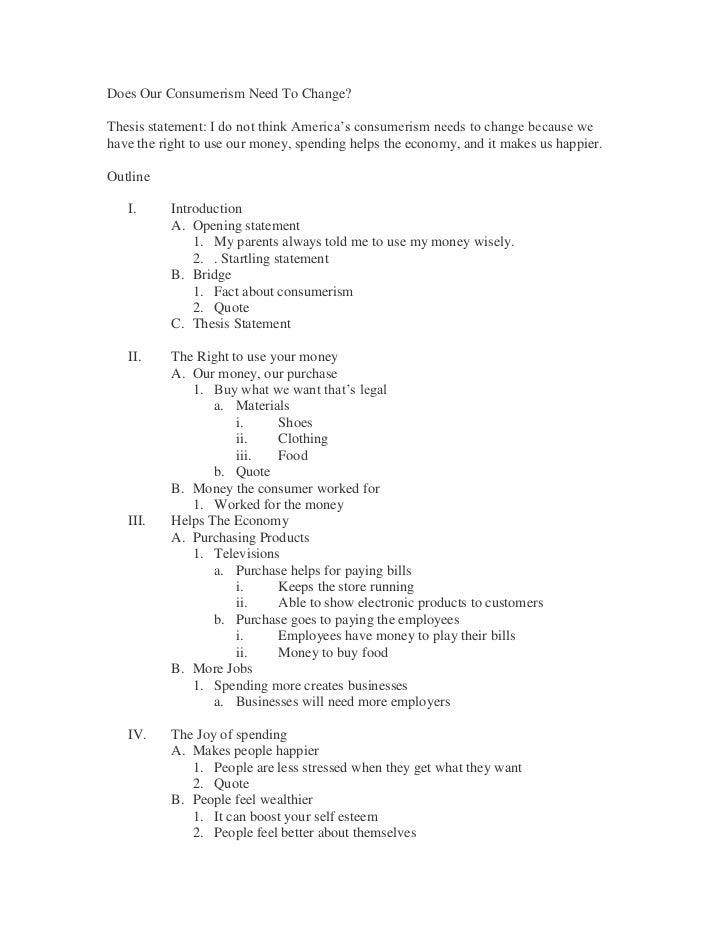 thesis statement and outline example