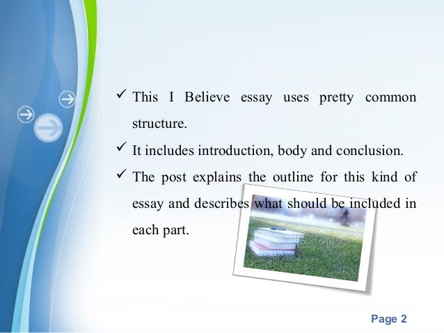 this i believe essay topics