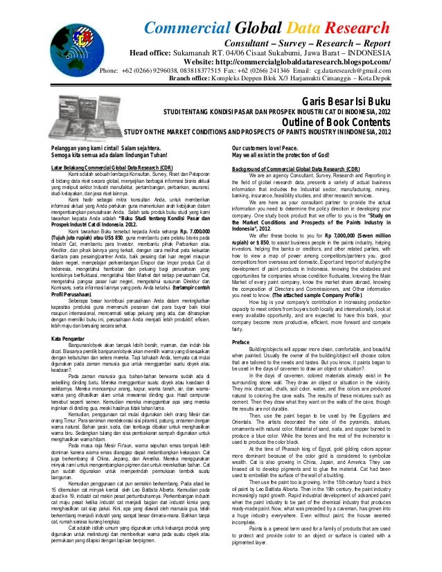 Outline Of Book Contents Paints Industry In Indonesia 2012