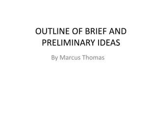 OUTLINE OF BRIEF AND
 PRELIMINARY IDEAS
   By Marcus Thomas
 