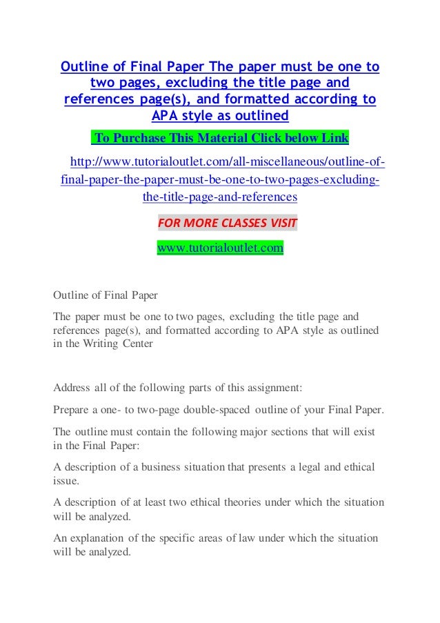 OUTLINE OF FINAL PAPER - Silicon Essays final paper outline