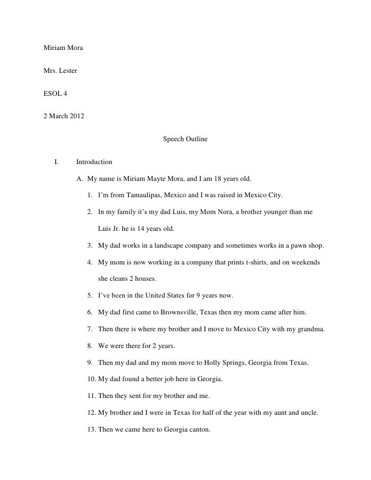 Speech Of Introduction Outline Ulker Speech Of Introduction Outline Ulker