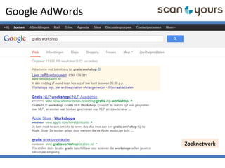 Google AdWords
Zoeknetwerk
 