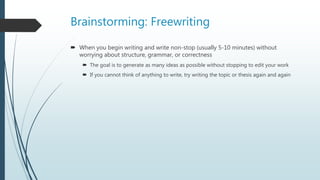 Outlining and brainstorming | PPTX
