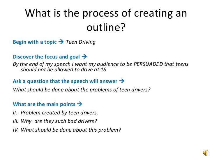 outlining an oral presentation outlining a presentation