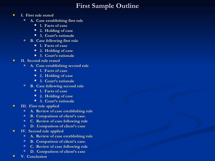 outlining from scratch case memo format