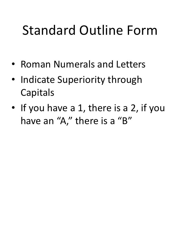 standard outline template
