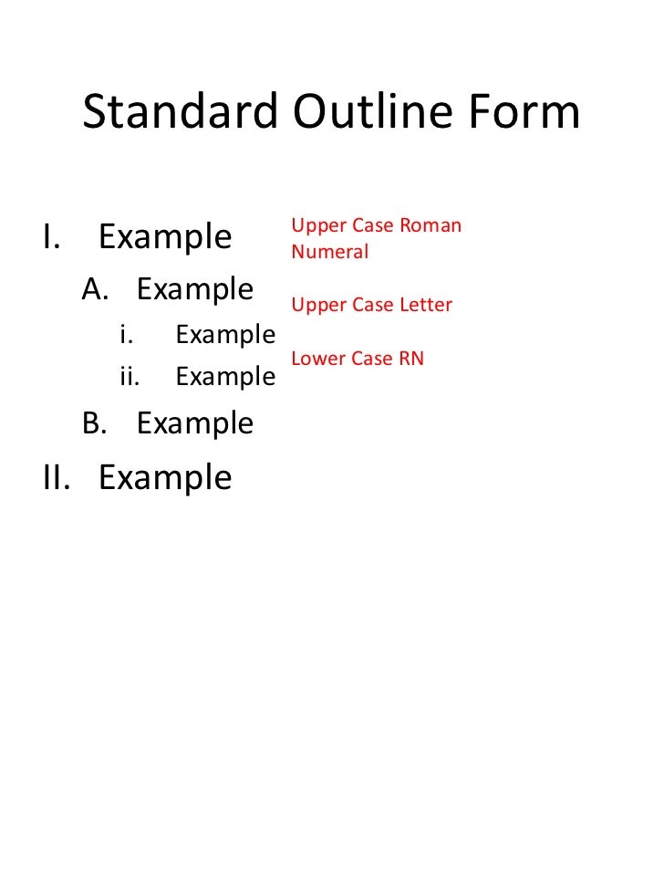 standard outline template