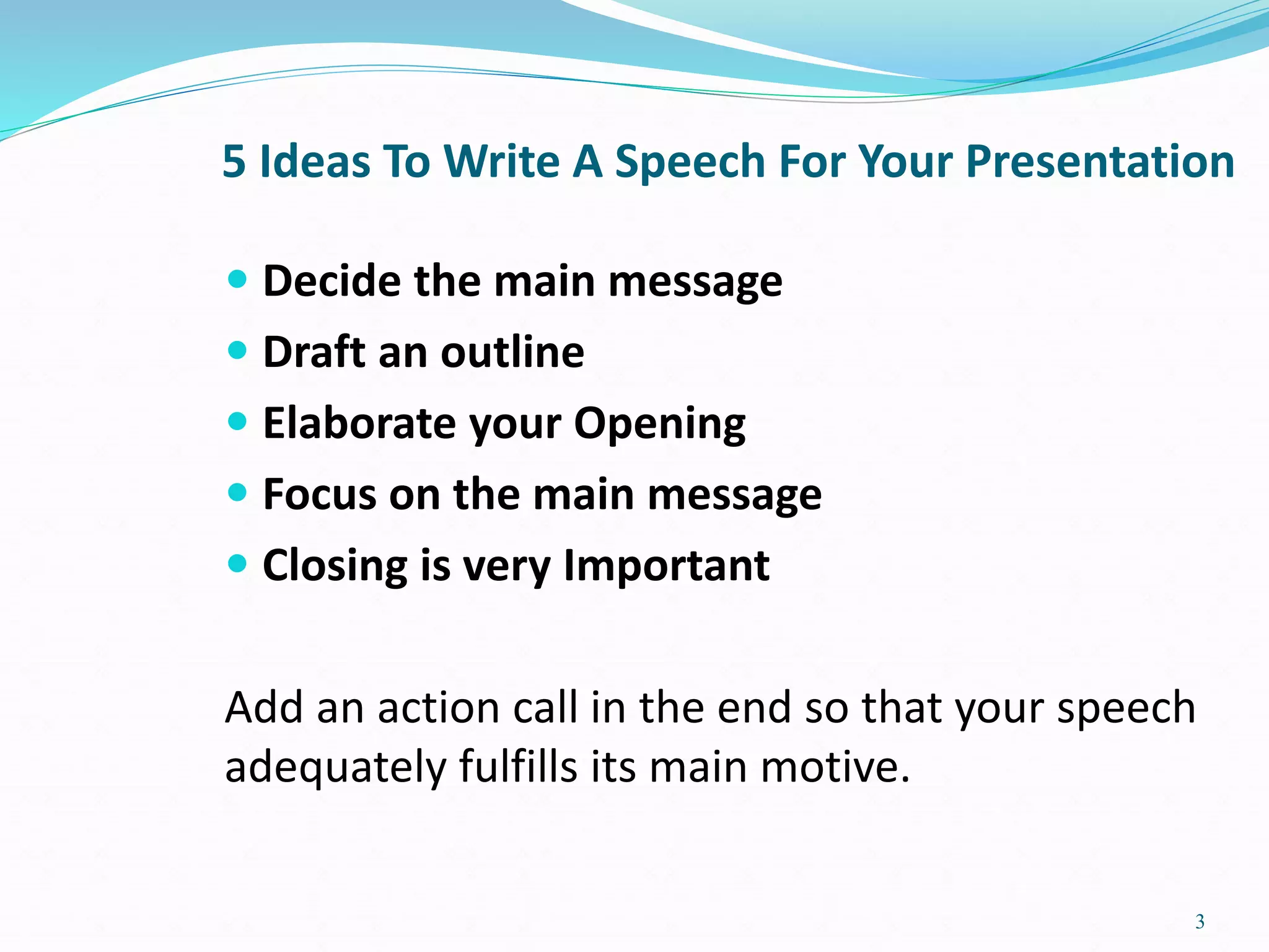 OUTLINING THE SPEECH.ppt