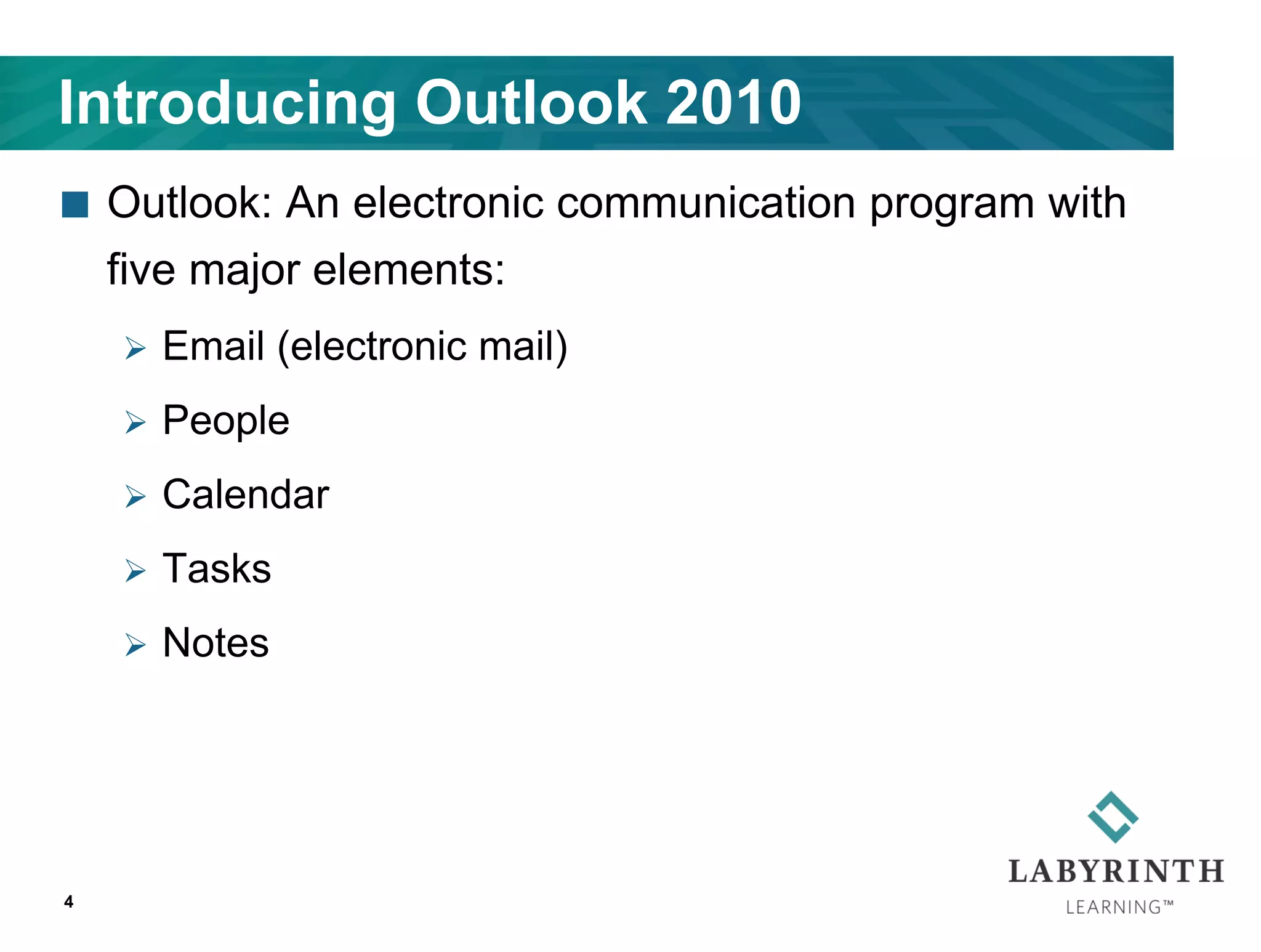 Outlook 2013 lesson 1 Overview presentation | PDF | Operating Systems ...