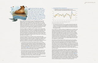 MID-YEAR OUTLOOK 2014
6		 		7
Weather — or Not
nn The markets also warmed up with the weather. The second quarter saw
a return to the environment we anticipated with GDP growth tracking to
a range of 4 – 5% (based on data released thus far) leading stocks to post
gains and bond yields to climb off of their lows. We remain committed to
our forecasts for 2014.
As we noted in our Investor’s Almanac, the biggest risk to our outlook is that
stronger earnings growth does not develop and economic growth remains
lackluster, bond yields fall, and stocks fail to post gains. Growth scares
have already led to market storms this year, with a 6% decline in January.
Historically, the SP 500 Index has experienced four 5% or more pullbacks
per year, on average. Economic data rarely move in a straight line, and more
volatility from growth scares may be in store for the second half. We are
increasingly focused on broadening signs of sustainable, renewed growth.
However, there is still a risk growth does not pick up beyond last year’s pace
stemming from the potential impact of non-weather-related extreme events
from geopolitics or policy changes.
We continue to believe domestic politics will pose less risk to the markets
and the economy in 2014 relative to the budget and debt ceiling battles seen
in 2013. In fact, politics may actually act as a small positive.There are 21
Democratic seats and 15 Republican seats up for re-election in the Senate this
year. With the current 55 – 45 split, Republicans would need to pick up six seats
to take effective control of the Senate. Based on state polling and analysis from
non-partisan experts like Charlie Cook, the odds appear to favor the Republicans
picking up the Senate, which would give them control of both houses of
Congress and make President Obama’s last two years in office even more of a
lame duck session.
The latest report from the National Federation of Independent Business, the
leading small business association in the United States, shows that taxes and
government regulation are most frequently cited as the two biggest problems
facing U.S. businesses. In fact, taxes and regulation have eclipsed sales growth,
which had been cited as the number one problem in recent years [Figure 2].
Regulation has been the only category of problems that has been rising for the
past five years and stands closest of all problems to its 40-year high. Whether
this business menace is real or just perceived, it may be sapping the confidence
of business leaders and investors, and the idea of change in Congress to a more
business-friendly environment may be a welcome thought for small business
owners, potentially leading to a faster pace of hiring and investment.
But for much of the first half of the year, 2014 appeared to be on a path
leading away from all of those outcomes. In the first quarter, GDP was
negative, stocks were relatively flat, and bond yields fell to 2.5%, leading
bonds to post modest gains. Of course, there was an easy excuse for this:
weather. An unusually cold and snowy winter in the United States, consisting
of 26 named winter storms, set many new records and locked up port traffic,
manufacturing, and retail supply chains; weighed on employment; and kept
many buyers at home — away from shopping malls and auto lots.
The stormy weather contributed to stormy markets, with the stock market
at one point suffering a “market storm” of a greater than 5% pullback while
bond yields fell about 0.5%. Economic data disappointed expectations with
the Citigroup Economic Surprise Index, which tracks how data are faring
relative to expectations, turning down sharply (the index falls when the data
are coming in weaker than expected and rises when coming in better). The
big question facing investors in the first half of the year was: is the slowdown
due solely to the weather — or not?
The arrival of spring became a moment of truth. If the economic data
continued to weaken, it would mean that something was more deeply wrong
with the economy than merely the weather. If spring led to a rebound, then
it meant the weakness in the first quarter was weather related, and our
forecast for a breakout in the economy to a faster pace of growth was still on
track. Spring arrived, and fortunately, so did the economic snapback.
nn In manufacturing, key measures like shipping traffic and new orders
rebounded. The widely followed Institute for Supply Management (ISM)
Purchasing Managers’ Index has a solid track record forecasting earnings
growth in coming quarters. While the ISM slid in the first quarter — from
December 2013’s reading of 56.5 to January 2014’s 51.2 — this indicator
has recovered [Figure 1] and now points to a 5 – 10% earnings per share
growth rate on a year-over-year basis in the coming quarters as the
economy thaws from the first quarter’s deep freeze.
nn The consumer has come out of hibernation. Retail sales jumped in late
April and early May with year-over-year sales doubling the pace of the
prior three months, according to data from the International Council of
Shopping Centers. Automakers saw the best month in May since before
the recession. May sales came in much better than expected and were
the strongest ever for Audi, Nissan, BMW, and Mercedes.
nn Job growth improved in April and May, and those filing for unemployment
benefits for the first time fell to post-recession lows.
Source: LPL Financial Research, Thomson Financial, Bloomberg data 06/18/14
Past performance is no guarantee of future results.
1	Earnings Indicator Pointing to Improving Growth
70
60
50
40
30
12 140804 10060096 029892 9490
50
25
0
-25
-50
ISM Purchasing Managers’ Index (PMI) Shifted Six Months Forward (Right Scale)
SP 500 EPS Four-Quarter Year-Over-Year Growth Rate, % (Left Scale)We predicted that this year the
economy would finally break out of
its subpar, post-crisis pace of growth
and provide a lift to stock prices and
bond yields. At the end of 2013, we
forecast the economy, measured by
gross domestic product (GDP) growth,
would accelerate over the pace of 2013
by about 1% in 2014, stocks would post
low double-digit gains, and bond returns
would be flat as interest rates rose.
 