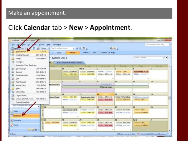By default your calendar