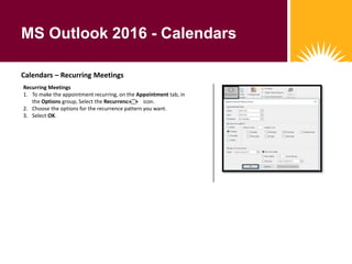 MS Outlook Calendars | PPT
